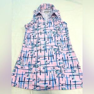 Lilly Pulitzer Luxletic Martina Poli Golf Tank “Talk Birdie to Me” XXS EUC